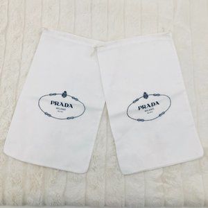 PRADA 2 SHOE DUST BAGS WHITE